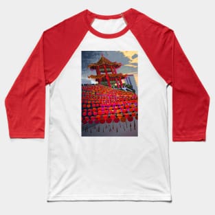 Chinatown Lanterns Baseball T-Shirt